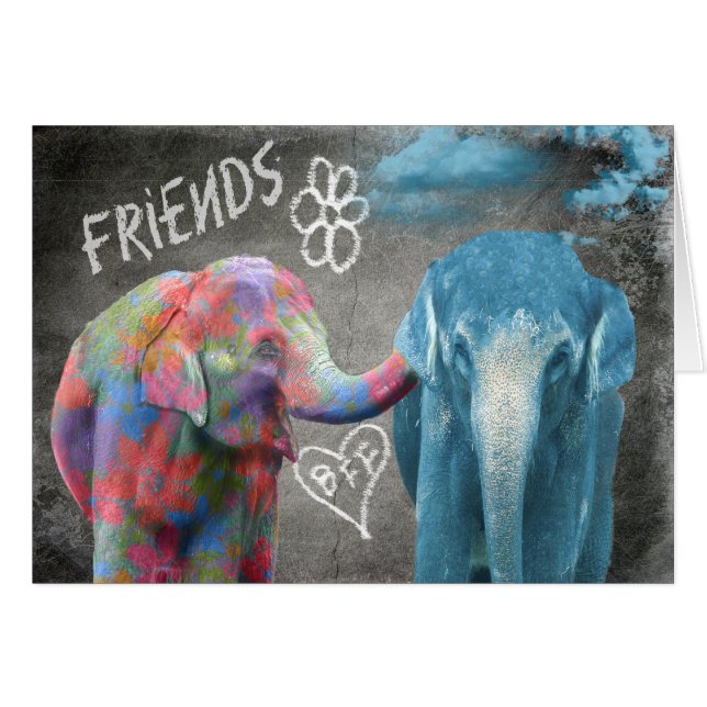 Elefant BESTE FREUNDIN Trost (Vorderseite (Horizontal))