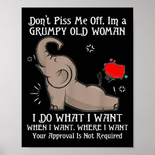 Elefant, bin ich keine junge Frau, die ich tue, wa Poster