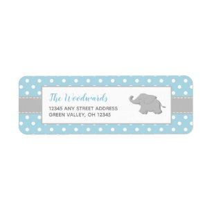 Elefant Blau Grau Punkte Junge Baby Shower