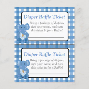 Elefant blaues Thema Jungen-Baby-Party-Spiele Flyer