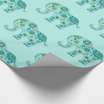 Elefant-Blumen aquamarin