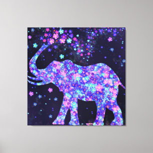 Elefant Blumen Leinwanddruck Frühlingsfreude
