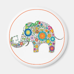 Elefant-Blumenkunst Magnet