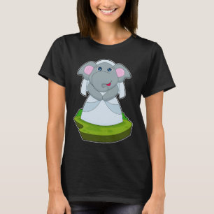 Elefant Brautschleier Hochzeit T-Shirt