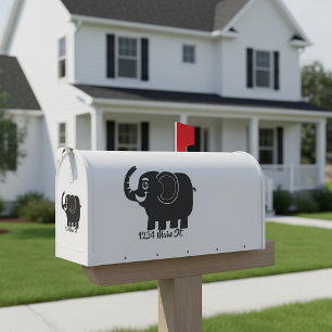 Elefant-Briefkasten-Aufkleber Aufkleber