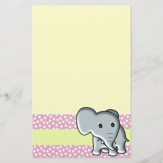 Elefant Briefpapier (Vorderseite)
