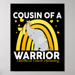 Elefant Cousin eines Kriegers Kindes-Krebs-Bewusst Poster