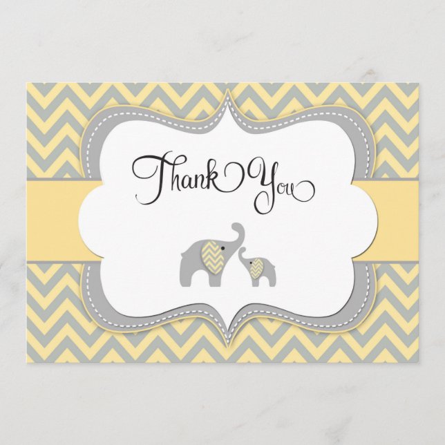 Elefant danken Ihnen zu kardieren Dankeskarte (Vorderseite)