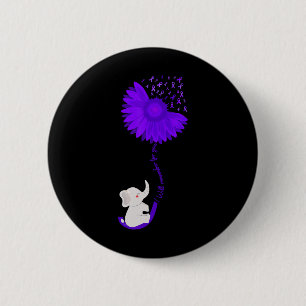Elefant, den ich für dich lila Sonnenblume erinner Button
