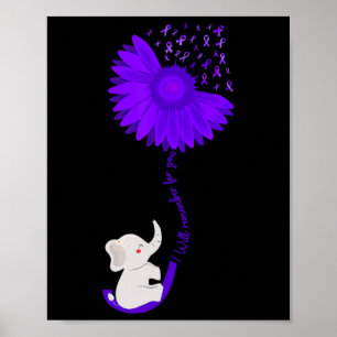 Elefant, den ich für dich lila Sonnenblume merken  Poster