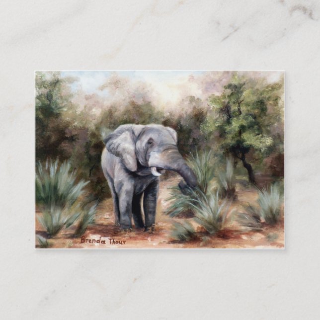 Elefant, der durch Artcard kommt Visitenkarte (Vorderseite)