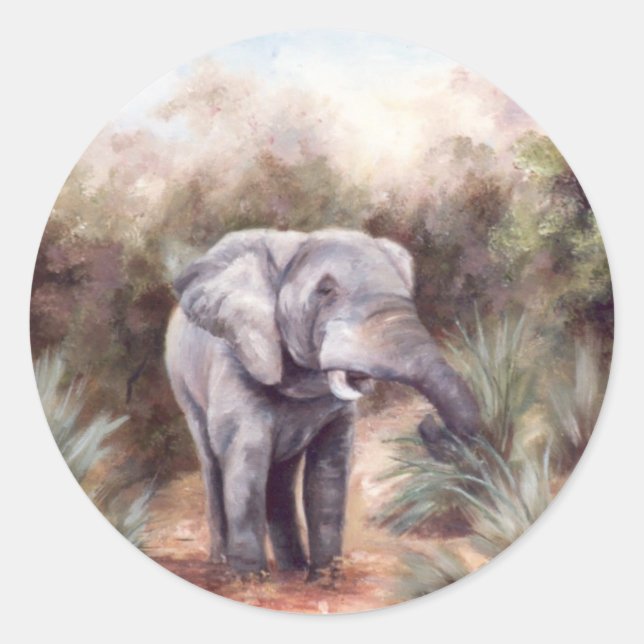 Elefant, der durch den Sticker kommt (Vorderseite)