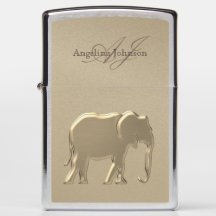 Elefant der Goldfolie, elegant Mit Monogramm