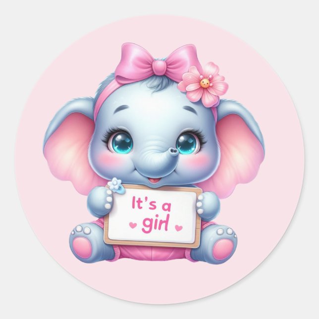 Elefant der niedlichen Babys Runder Aufkleber (Vorderseite)