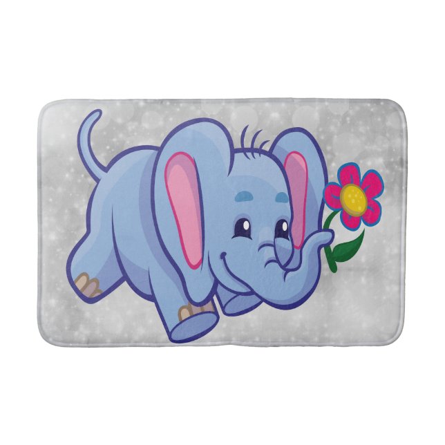 Elefant des niedlichen Cartoon Badematte (Vorderseite)