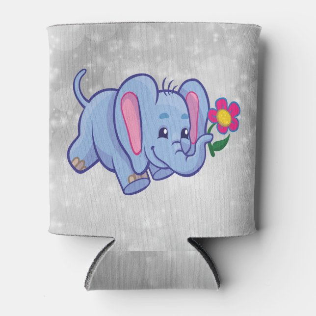 Elefant des niedlichen Cartoon Dosenkühler (Vorderseite)
