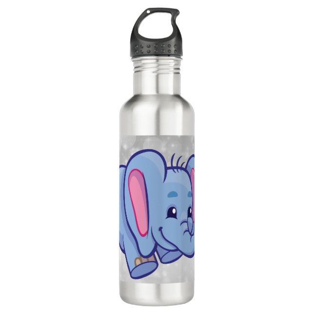 Elefant des niedlichen Cartoon Edelstahlflasche (Vorderseite)