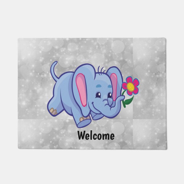 Elefant des niedlichen Cartoon Fußmatte (Vorderseite)