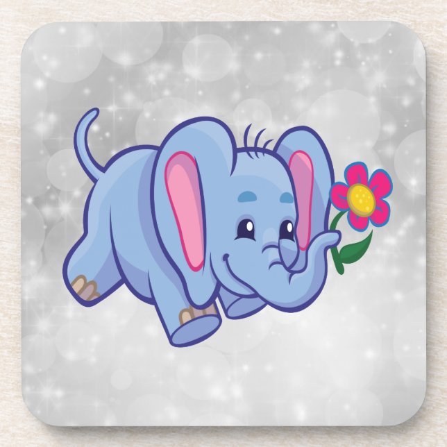 Elefant des niedlichen Cartoon Getränkeuntersetzer (Vorderseite)