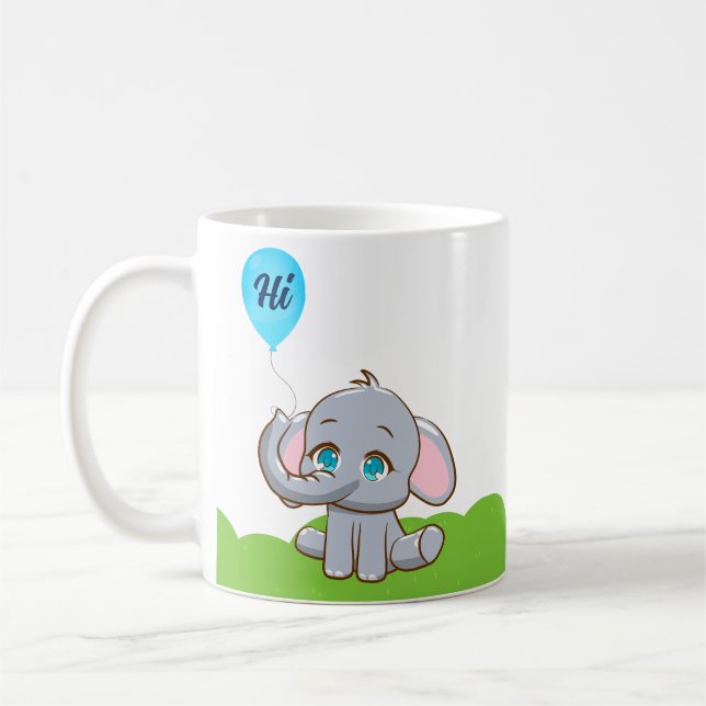 Elefant des niedlichen Cartoon Kaffeepause Tasse (Links)