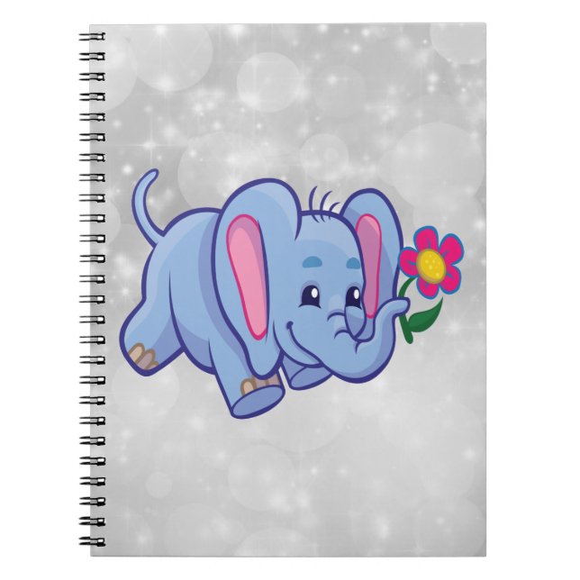 Elefant des niedlichen Cartoon Notizblock (Vorderseite)