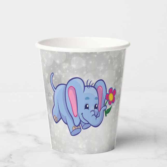 Elefant des niedlichen Cartoon Pappbecher (Vorderseite)