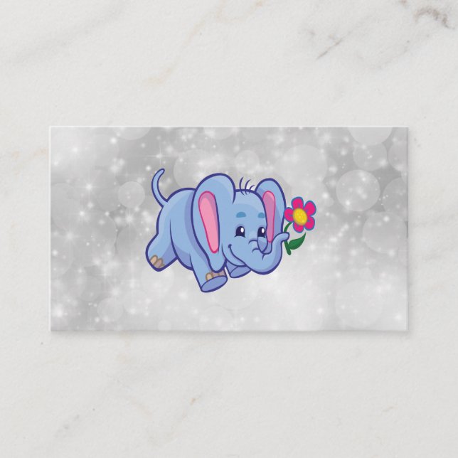 Elefant des niedlichen Cartoon Visitenkarte (Vorderseite)