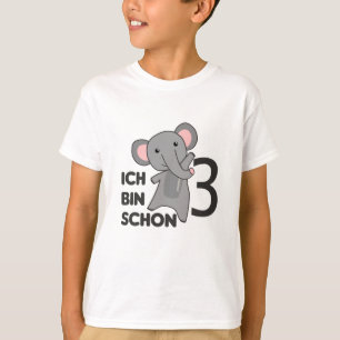 Elefant drei Jahre alt Geburtstag drei Jahre alt T-Shirt