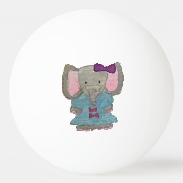Elefant-Dschungel-Freund-Baby-Tierwasser-Farbe Tischtennisball (Vorderseite)