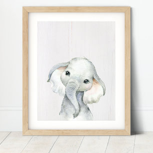 Elefant Dschungel Safari Kinderzimmer Kunst Druck Poster