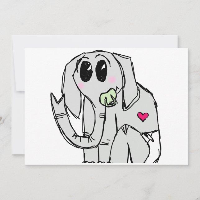 Elefant Einladung (Vorderseite)