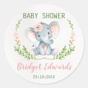 Elefant-Elefant-Babyparty-Aufkleber Runder Aufkleber