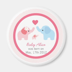 Elefant-Eltern und Babyparty Magnet