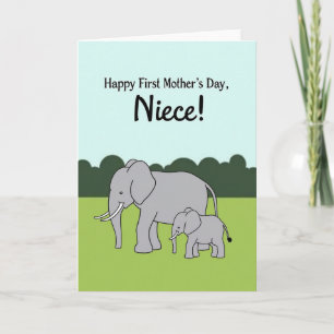 Elefant Erste Muttertag-Nichtenkarte Karte