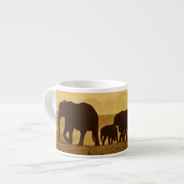 Elefant-Familie Espressotasse (Vorderseite Links)