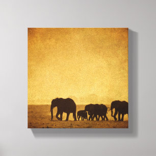 Elefant-Familie Leinwanddruck