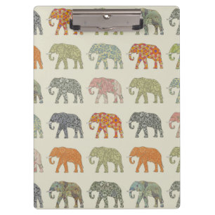 Elefant Farbige Tier Muster Zeitgenössisch Klemmbrett