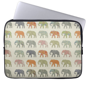 Elefant Farbige Tier Muster Zeitgenössisch Laptopschutzhülle