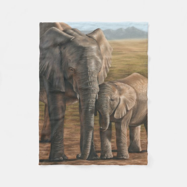 Elefant Fleecedecke (Vorderseite)