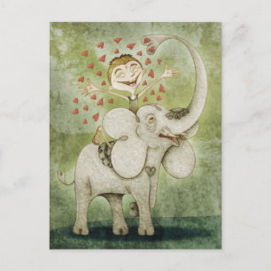 Elefant. Funny, fantastisch, zart und fantasievoll Postkarte