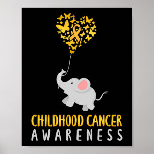 Elefant für das Bewusstsein für Krebs bei Kinder Poster