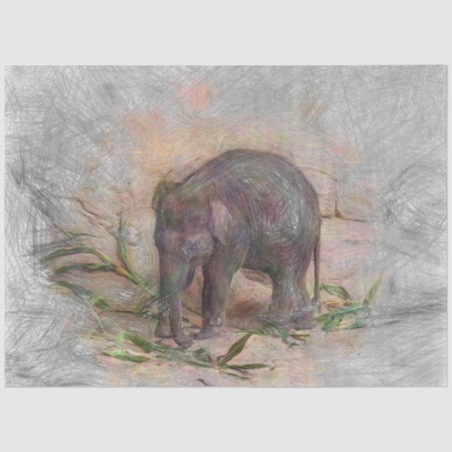 Elefant für künstlerische Tiere Seidenpapier (Vorderseite)