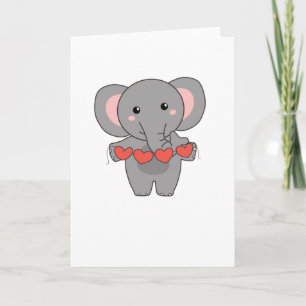 Elefant für Valentinstag Niedliche Tiere mit Karte