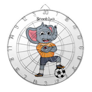 Elefant Fußballspieler Cartoon-Illustration Dartscheibe