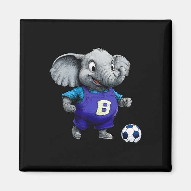 Elefant Fußfußller Elefant  Magnet (Vorne)