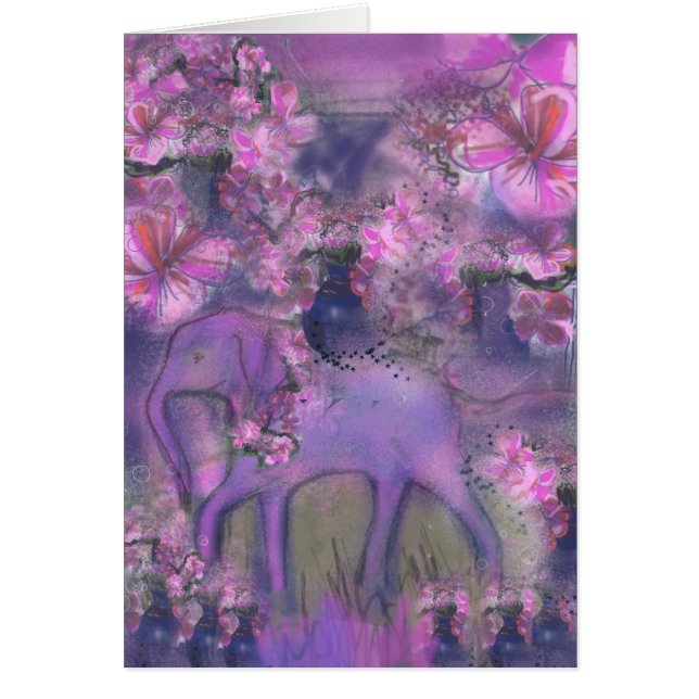 Elefant garlanded mit rosa Blumen (Vorne)