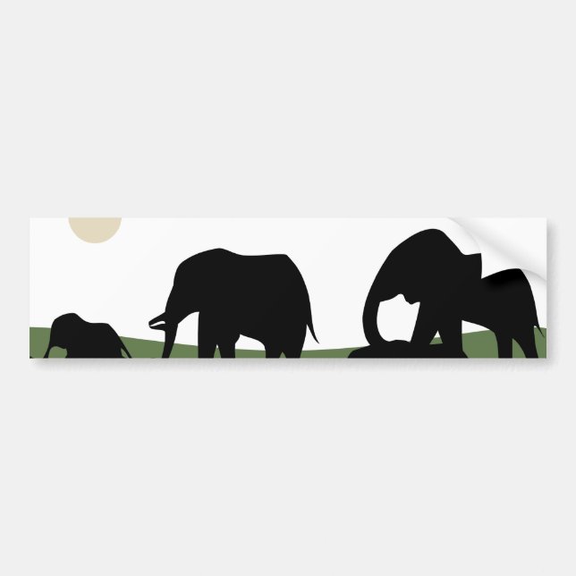 Elefant-gehender Autoaufkleber (Vorne)