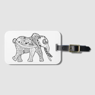 Elefant-Gekritzel Gepäckanhänger