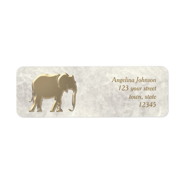 Elefant Gold Rücksendeadresse (Vorne)