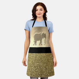 Elefant Gold und Black Elegant Schürze